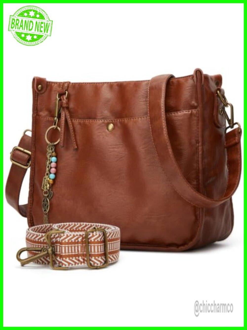 Vegan Leather Crossbody Hobo Bag Soft Shoulder Purse Tote Satchel